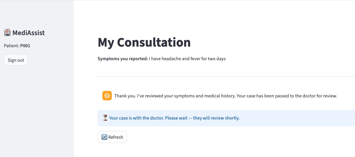 AI intake complete — case passed to doctor
